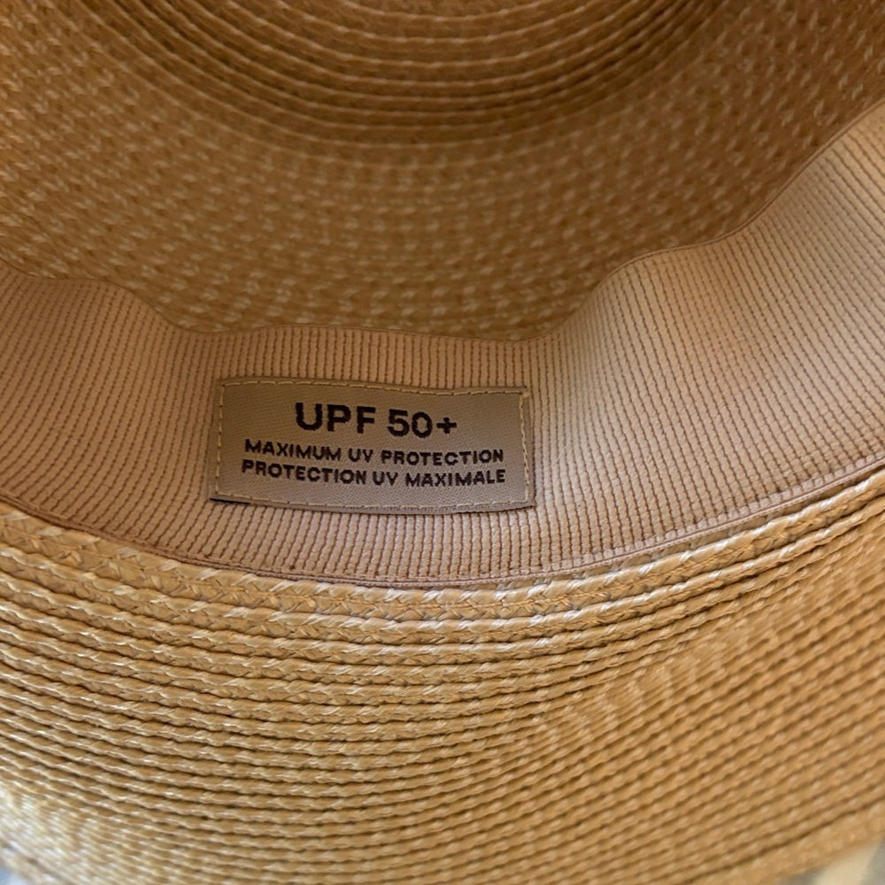 Wide-Brim Straw Sun Hat - Natural Beige - Picture 7 of 13